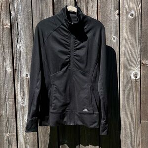 Adidas black athletic fitted jacket size medium